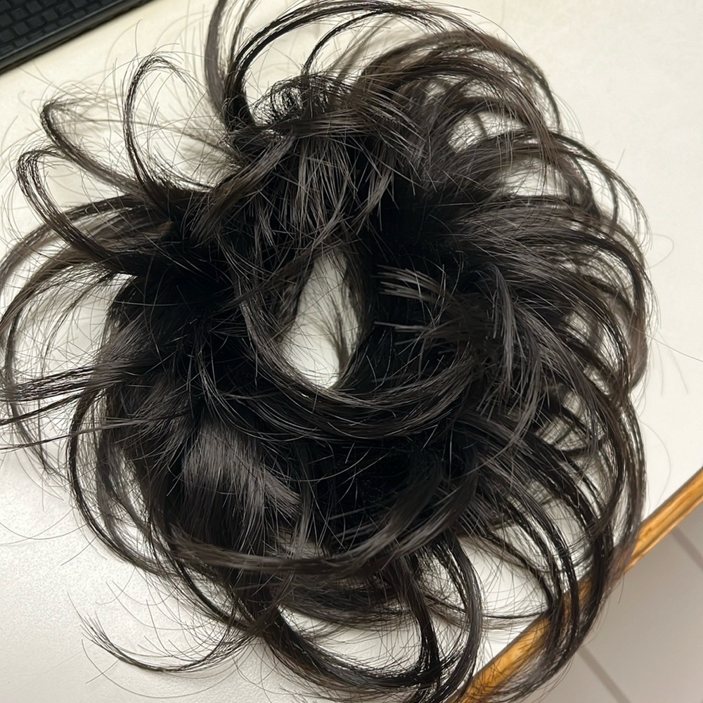Messy Bun Pony Tail Holder Hairpiece Dark Brown